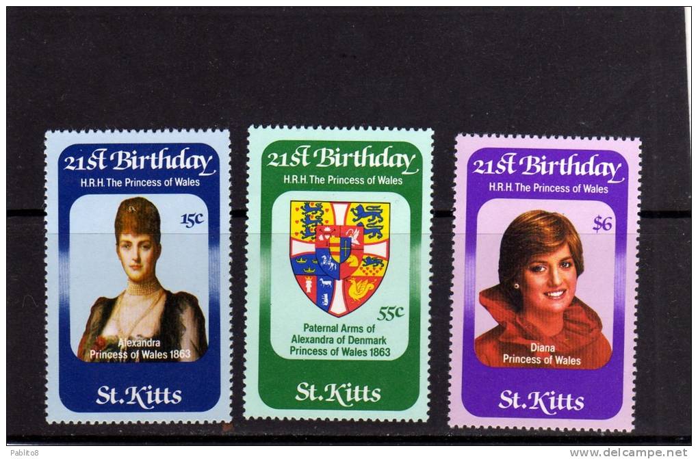 ST. KITTS 1982 PRINCESS LADY DIANA BIRTHDAY - 21° COMPLEANNO MNH - St.Kitts En Nevis ( 1983-...)