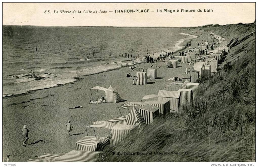 Tharon Plage La Plage Heure Du Bain Ed Ocean Bazar Et Galeries Modernes Jehly Poupin 85 Carte Animée - Tharon-Plage