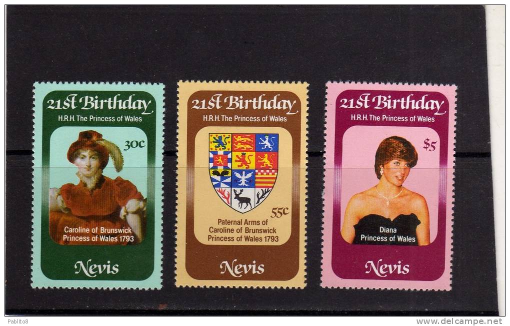 NEVIS 1982 PRINCESS DIANA BIRTHDAY - COMPLEANNO PRINCIPESSA MNH - St.Kitts En Nevis ( 1983-...)