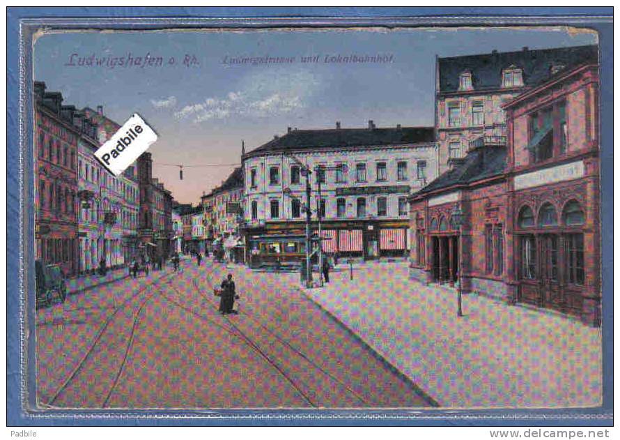 Carte Postale Allemagne Ludwigshafen  Ludwigstrasse Und Lokalbahnhof - Ludwigshafen