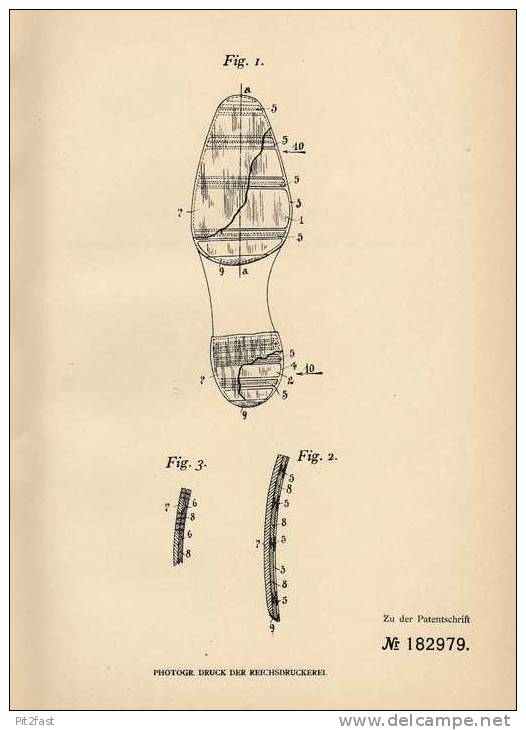 Original Patentschrift - M. Tips In Brüssel , 1906 , Auswechselbare Sohlen Für Schuhe , Schuster !!! - Chaussures