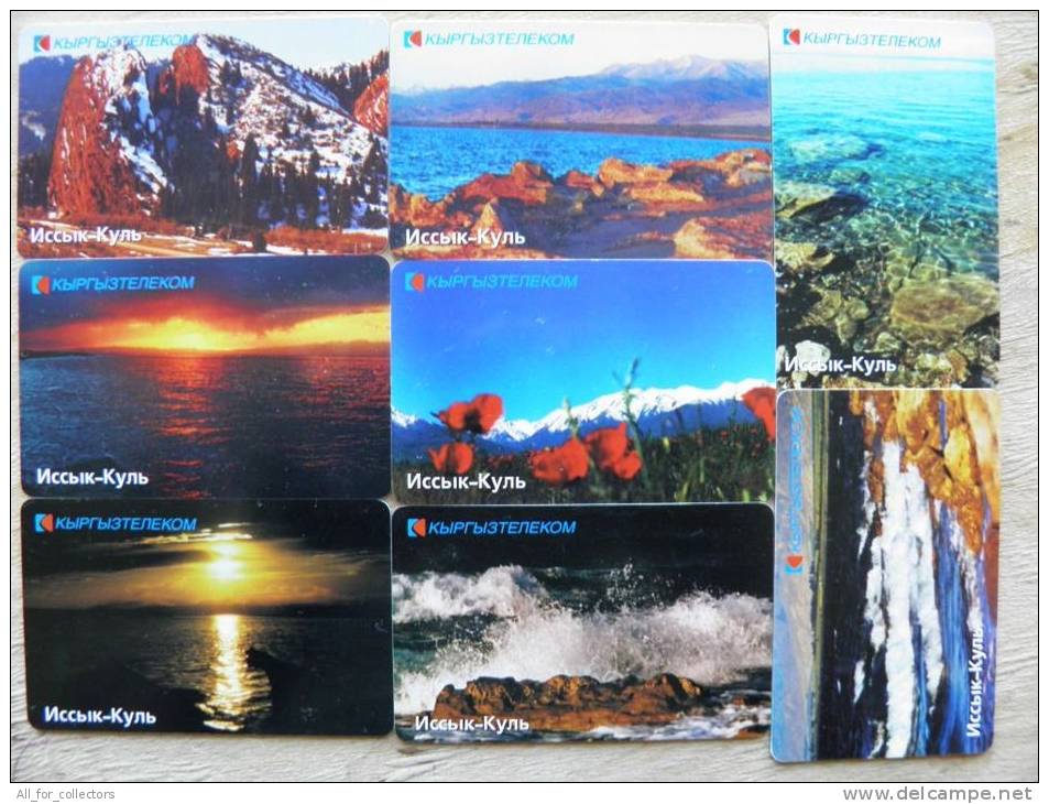 Complecte Of 8 Chip Issyk-Khul Lake Phone Cards From Kyrgyzstan - Kyrgyzstan