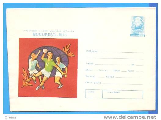 World University Handball Championship ROMANIA Postal Stationery Enveloppe 1975 - Handbal