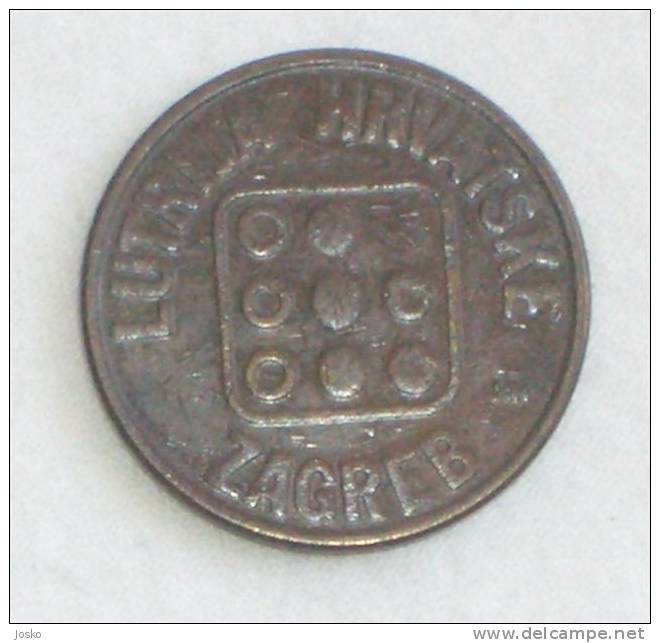 CASINO TOKEN - Lutrija Hrvatske ( Croatia - Old And Very Rare Token ) Jeton Gettone Muestra - Casino