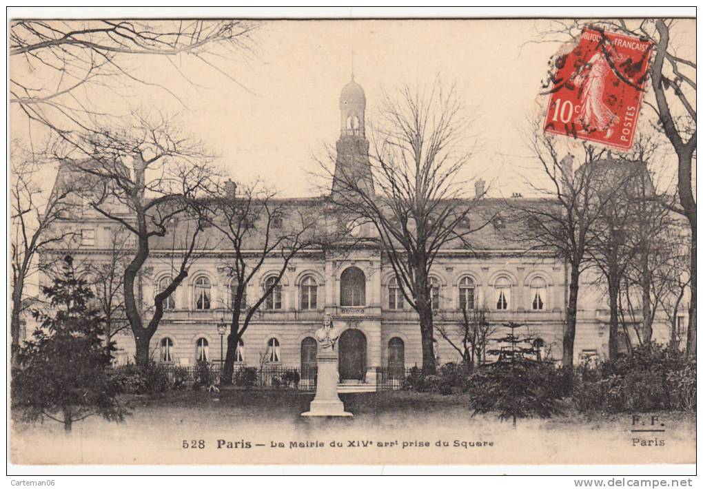 75 - Paris 14 ème - La Mairie Prise Du Square - Editeur: F.F N° 528 - Arrondissement: 14