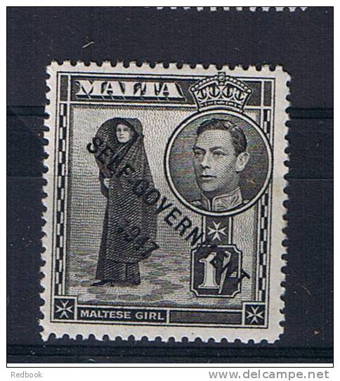 RB 876 - Malta KGVI 1948 Self Government 1/= Mint Stamp SG 243 - Malte