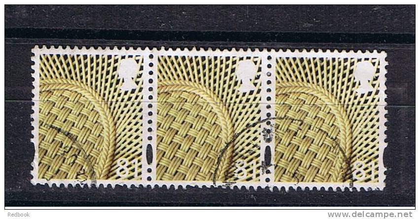 RB 876 - GB Northern Ireland 81p Regional Stamps - Strip Of 3 Fine Used Stamps -  SG NI 107 - Northern Ireland