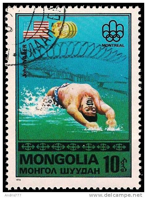 Mongolia 1976 Olympic Games Montreal   Olympic Champion John Naber (U.S.) - Swimming - Ete 1976: Montréal