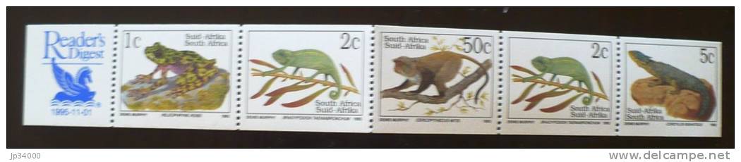 AFRIQUE DU SUD: Grenouille, Grebouilles, Crapaud, Singe, BANDE DE 5 + PUB Emis En 1990. Neuf Sans Charniere (MNH) - Grenouilles