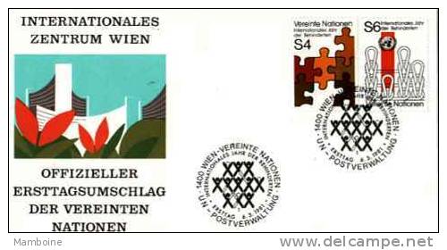 ONU  Vienne 1981  N° 17 . 18  Handicap  Enveloppe  1°jour - FDC