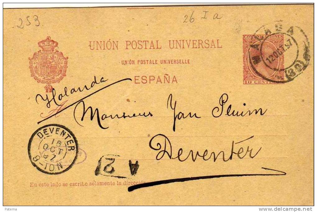 3546  Entero Postal Malaga 1897 ,Pelon, Edifil 31A - 1850-1931