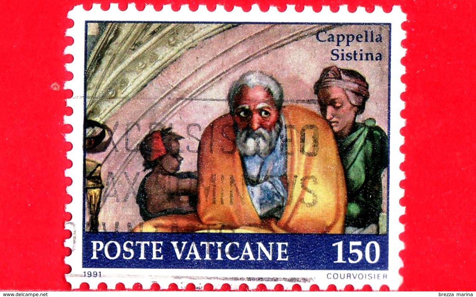 VATICANO - Usato - 1991 - Restauro Della Cappella Sistina - 150 L. &bull; Lunetta Iacob - Used Stamps