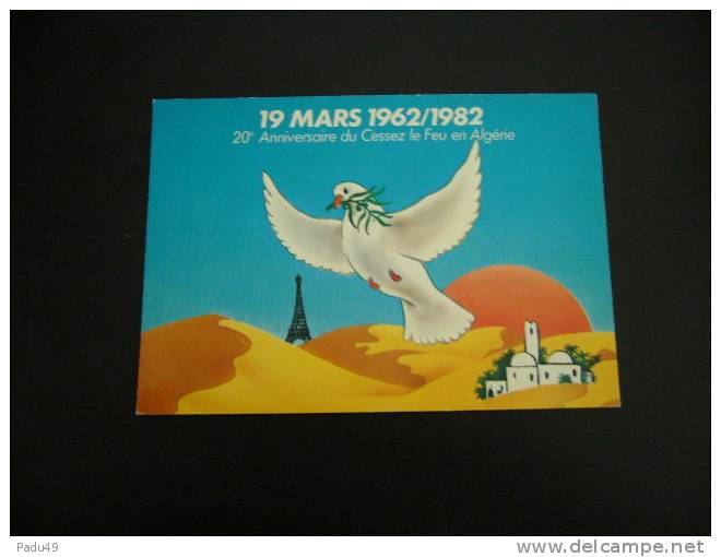1 Carte Postale 20e Anniversairedu Cessez Le Feu En ALGERIE - Autres & Non Classés