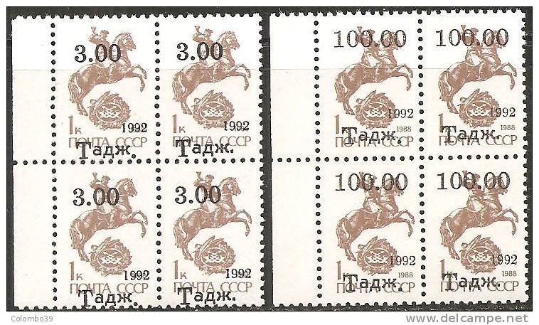 Tagikistan  1992  MNH**  -  Yv. 7/8  Bloc 4x - Tagikistan