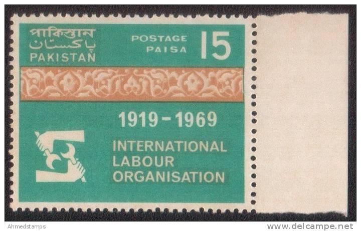 PAKISTAN 1969 MNH 50TH ANNIV OF INTERNATIONAL LABOUR ORGANIZATION, ILO, I.L.O - Pakistan