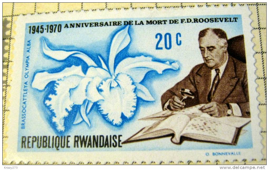 Rwanda 1970 25th Anniversary Of The Death Of F D Roosevelt 20c - Mint - Usati