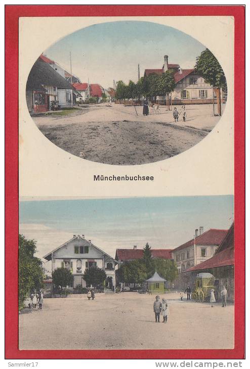 MÜNCHENBUCHSEE, POSTKUTSCHE, 2 STRASSENANSICHTEN 1922 - Münchenbuchsee