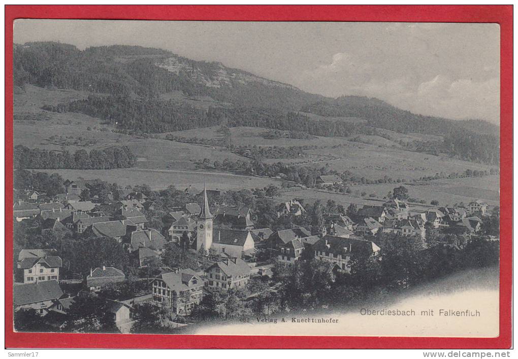 OBERDIESSBACH MIT FALKENFLUH, GESAMTANSICHT, LICHTDRUCK - Oberdiessbach