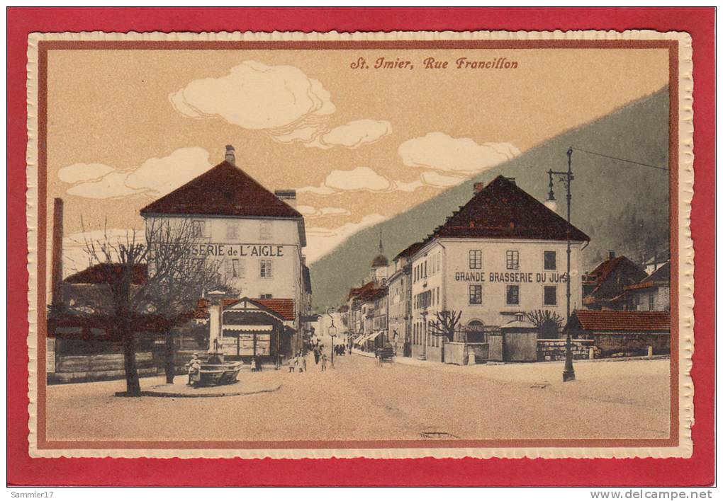 ST. IMIER, RUE FRANCILLON, LICHTDRUCK 1917 - Saint-Imier 
