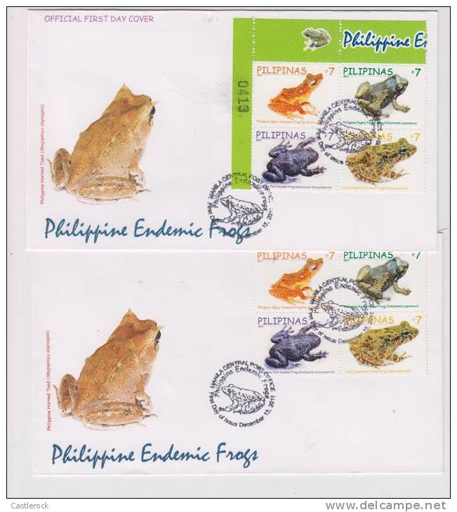 T)PHILIPPINES 2011, ENDEMIC FROGS FDC(3).- - Kikkers