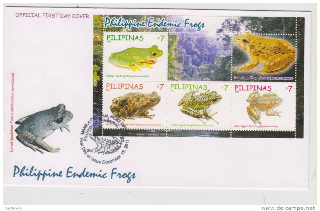 T)PHILIPPINES 2011, ENDEMIC FROGS FDC(3).- - Kikkers