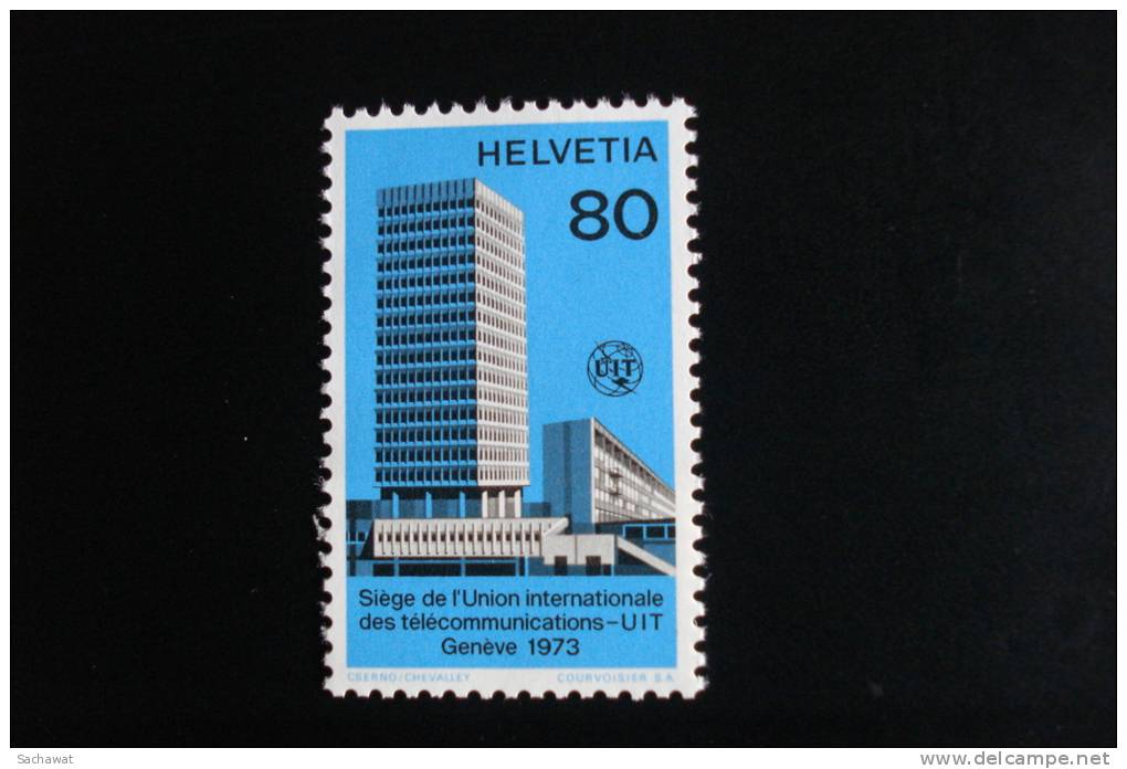 Suisse (Service) Nouveau Bâtiment U.I.T. - Année 1973 - Y.T. 441 - Neufs (**) Mint Never Hinged (MNH) - Service