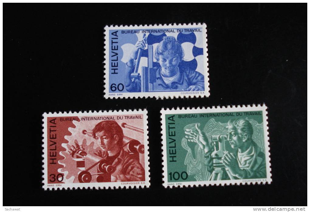 Suisse (Service) B.I.T.  - Année 1975 - Y.T. 443/445 - Neufs (**) Mint Never Hinged (MNH) - Oficial