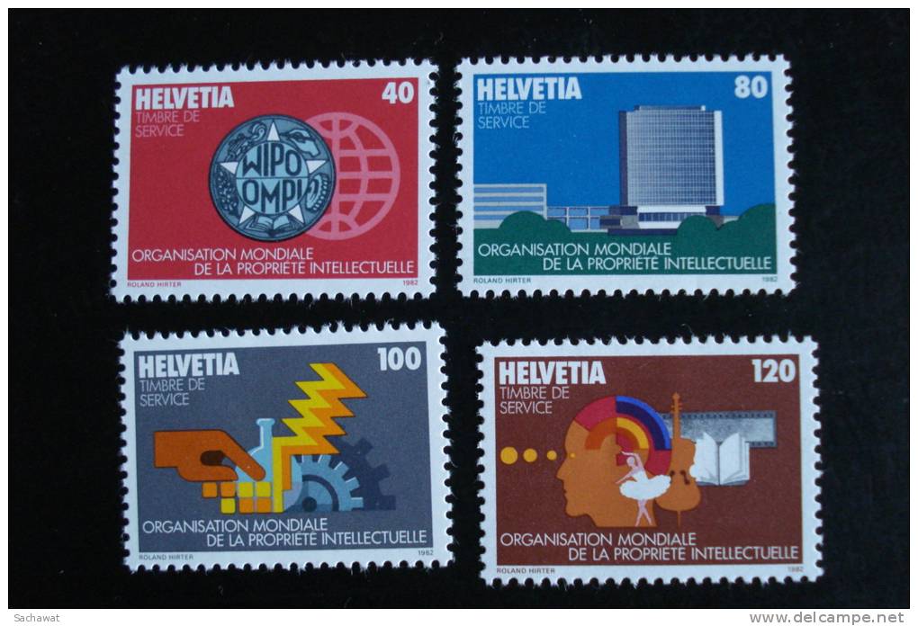 Suisse (Service) Organ. Mond. De La Propriété Intellec. - Année 1982 - Y.T. 457/460 - Neufs (**) Mint Never Hinged (MNH) - Oficial