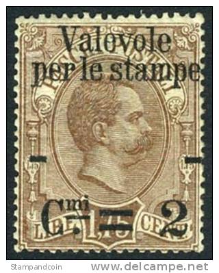 Italy #63 Mint Hinged 2c On 1.75l Surcharge From 1890 - Ongebruikt