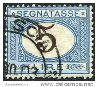 Italy J17 Used 5l Blue & Brown Postage Due From 1874 - Taxe