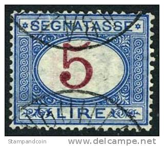 Italy J18 Used 5l Blue & Magenta Postage Due From 1903 - Taxe