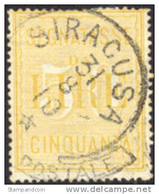 Italy J22 Used 50l Yellow Postage Due From 1903 - Strafport