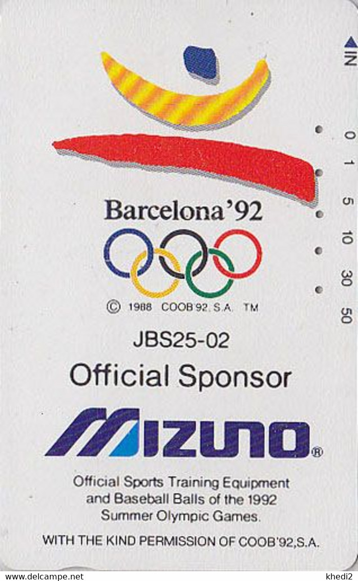 TC JAPON / 110-123525 - JEUX OLYMPIQUES BARCELONE 1992 / Logo & Pub Mizuno - OLYMPIC GAMES SPAIN JAPAN Free Sport PC 174 - Olympische Spiele