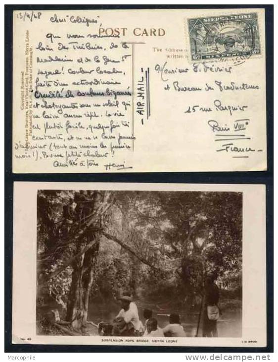 GB - SIERRA LEONE / 1948 CARTE POSTALE (VRAIE PHOTO) POUR LA FRANCE (ref 3132) - Sierra Leone (...-1960)