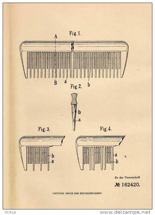 Original Patentschrift - Gummi-Kamm Comp. In Limmer B. Hannover , 1904 , Kamm Für Haare !!! - 1900-1940