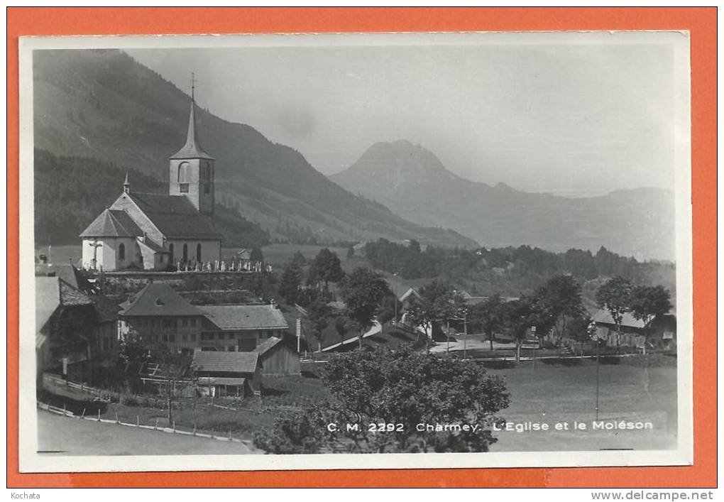 P113, Charmey, Eglise Et Moléson , 2292,, Circulée  1933 - Charmey