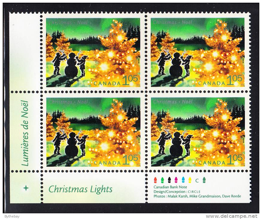 Canada MNH Scott #1924 Lower Left Plate Block $1.05 Building A Snowman In The Country - Christmas - Num. Planches & Inscriptions Marge