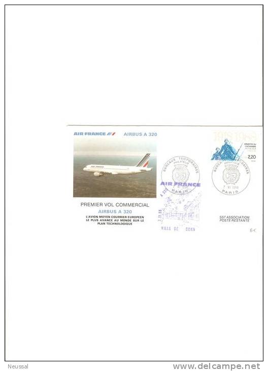 Airbus A 320 Ville De Bonn - 1960-.... Cartas & Documentos