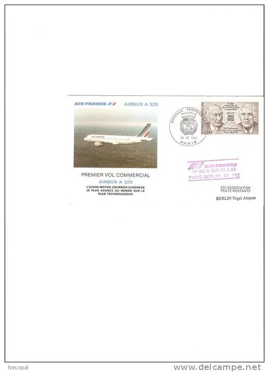 Airbus A 320 Paris-berlin - 1960-.... Cartas & Documentos