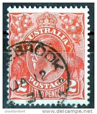 Australia 1926 King George V 2d Red Small Multiple Wmk - COLEBROOK TASMANIA PM - Gebraucht