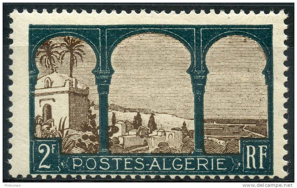 Algerie (1926) N 54 * (charniere) Fond Brun Foncé - Other & Unclassified