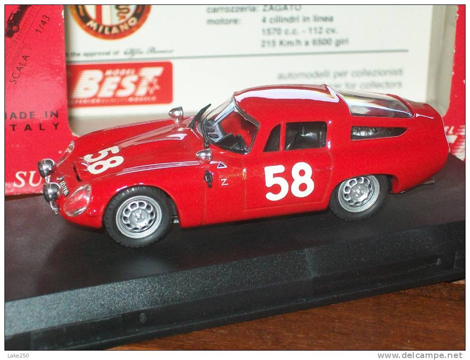 BEST - 9067 - ALFA ROMEO GIULIA TZ1  TARGA FLORIO 1964 AVEC SA  BOITE  Scala 1/43 - Best Model