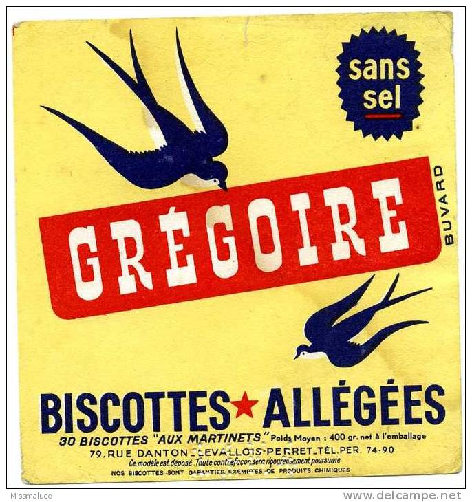 Buvards Biscottes Grégoire Levallois Perret - Biscottes