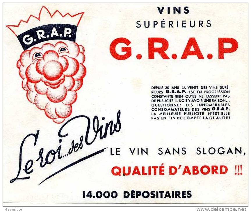 Buvards Vin Grap G.R.A.P. - Liquor & Beer