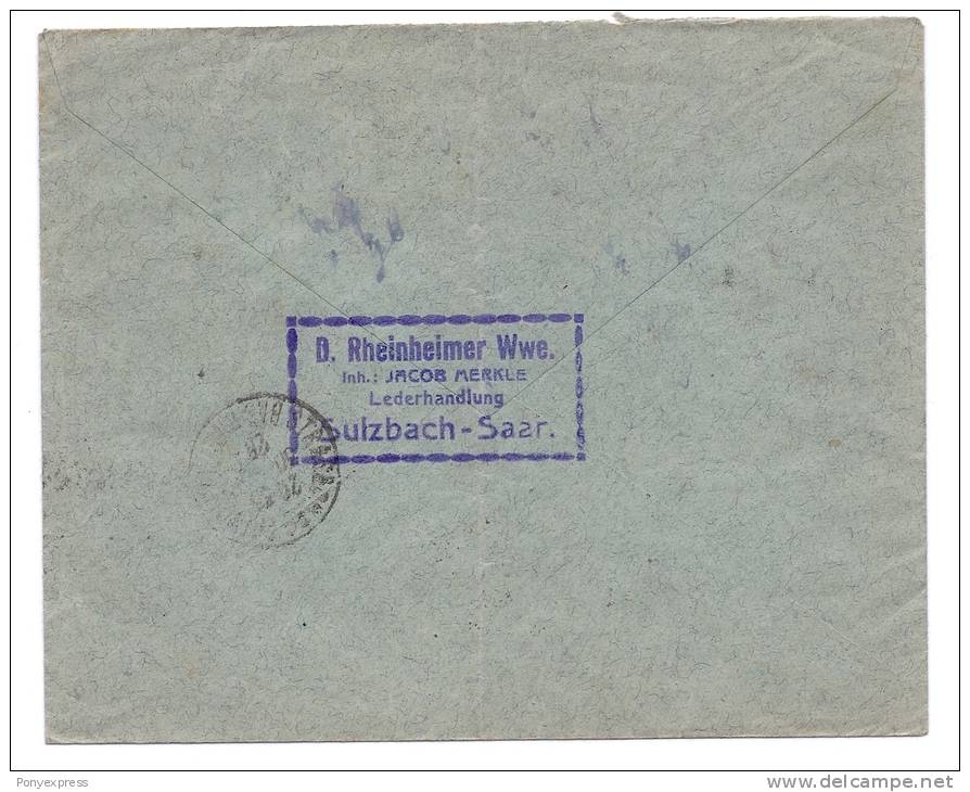 YT N° 96 En Paire Sur Lettre De Sulzbach Recommandée Pour Strasbourg 1926 - Storia Postale