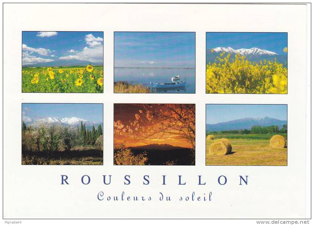Cp , RÉGIONS , LANGUEDOC-ROUSSILLON , Divers Aspects Du Mont Canigou , "Montagne Sacrée" , Multi-Vues - Languedoc-Roussillon