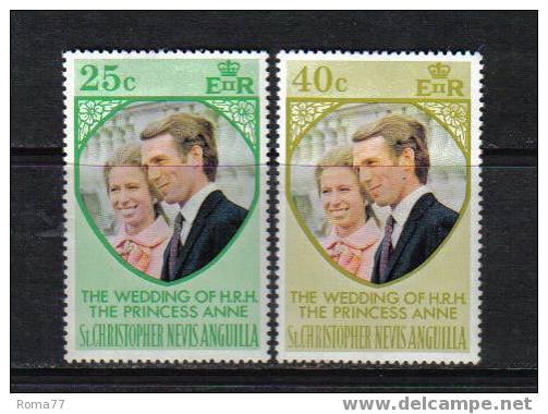 807 - ST KITTS NEVIS ANGUILLA, 1973 : Royal Wedding Ann And Mark  *** - San Cristóbal Y Nieves - Anguilla (...-1980)