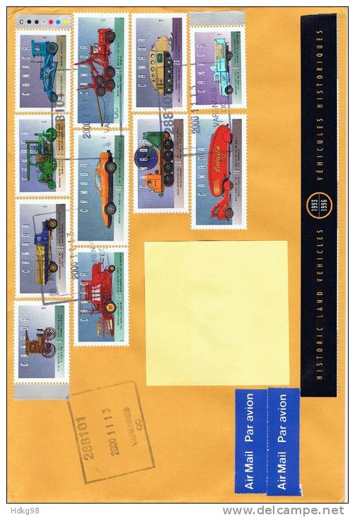 CDN Kanada 1996 Mi 1544-45 1548-50 1552 1556-57 1560-61 1564 Autos Brief - Lettres & Documents