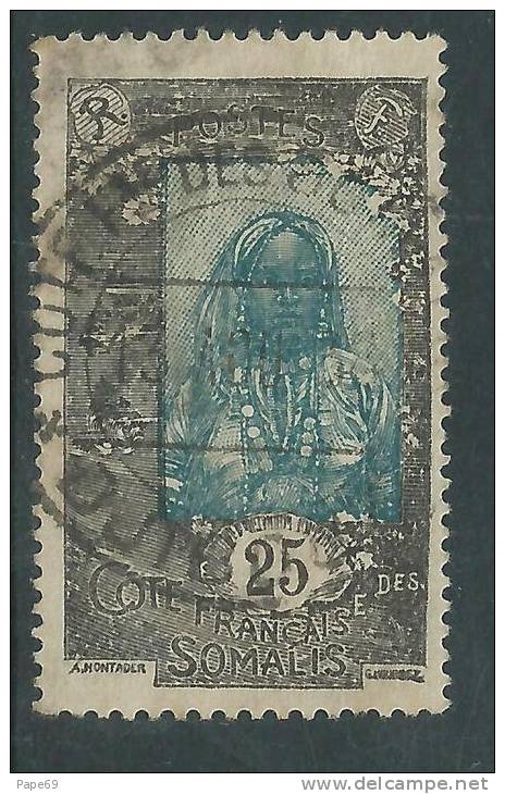 Cote Des Somalis N°105 O  25 C. Gris Et Vert-bleu Oblitération Faible Sinon  TB - Gebraucht