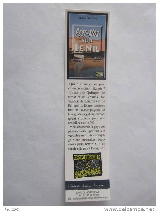 MARQUE PAGE DU ROMAN POLICIER  ALAIN BARGAIN  : FEST NOZ SUR LE NIL - Bookmarks